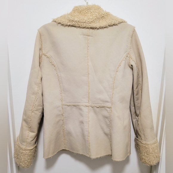 I.N.C. International Concepts Faux Fur Cotton Off-White Cream Shearling Jacket M - Picture 3 of 13